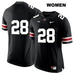 Women's NCAA Ohio State Buckeyes Amari McMahon #28 College Stitched No Name Authentic Nike White Number Black Football Jersey ES20P51AL